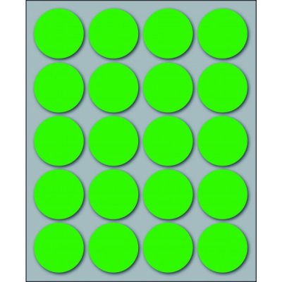 Etichette adesive in fogli - multiuso rotonde colore verde