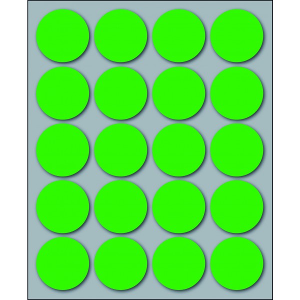 Etichette adesive in fogli - multiuso rotonde colore verde