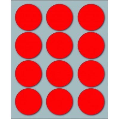 Etichette adesive in fogli - multiuso rotonde colore rosso