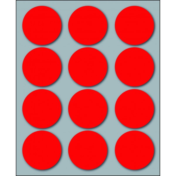 Etichette adesive in fogli - multiuso rotonde colore rosso