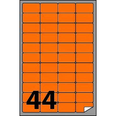 Etichette adesive in fogli a4 - rettangolare colore arancio