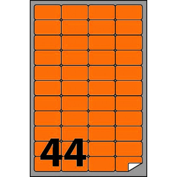 Etichette adesive in fogli a4 - rettangolare colore arancio