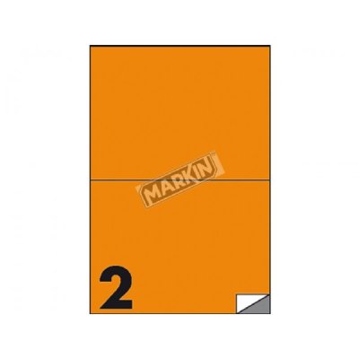 Etichette adesive in fogli a4 - rettangolare colore arancione fluo