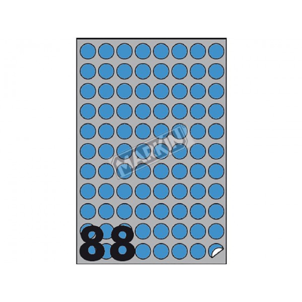 Etichette adesive in fogli a4 - rotonda colore blu