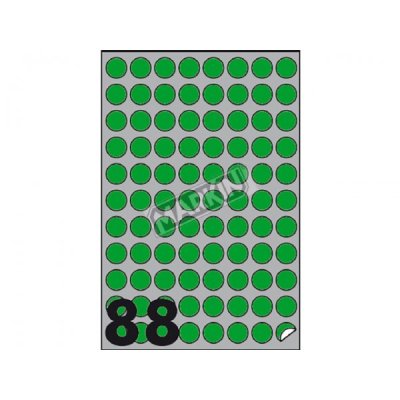 Etichette adesive in fogli a4 - rotonda colore verde