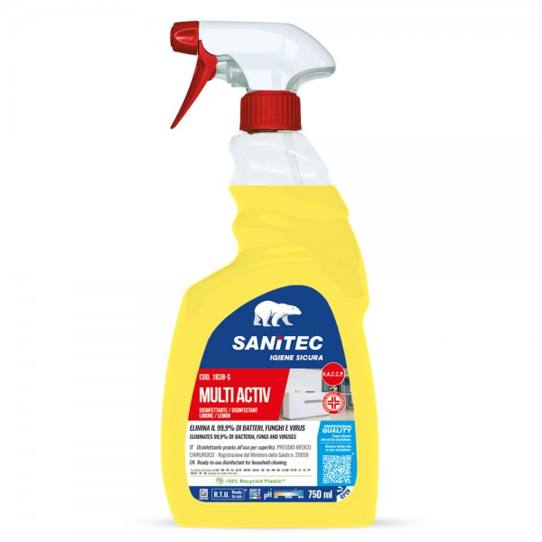 SANITEC disinfettante a base alcolica, multiuso e pronto all'uso