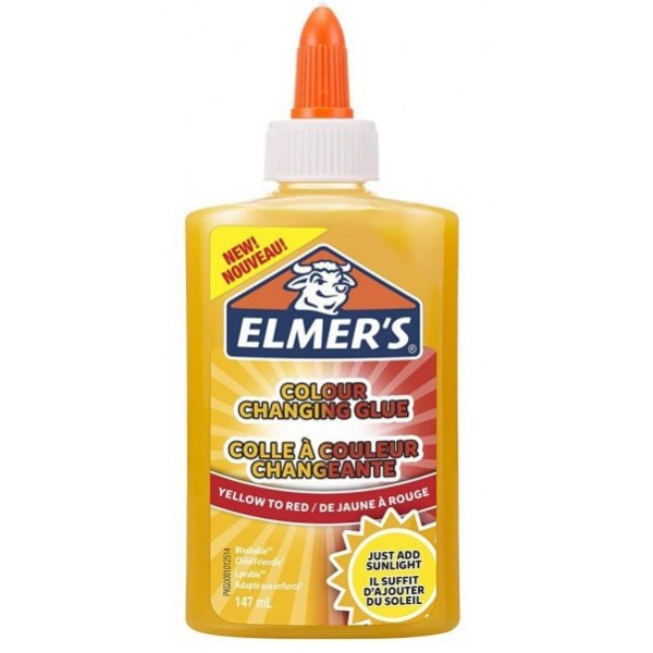 Colla liquida colore giallo, rosso