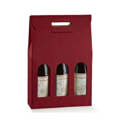 Scatola per 3 bottiglie colore bordo'