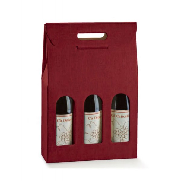 Scatola per 3 bottiglie colore bordo'