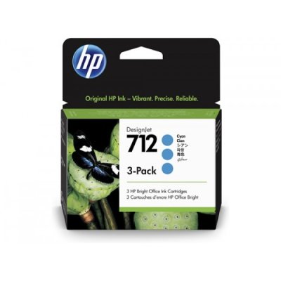 Cartuccia HP 712 3ED77A Ciano originale (Conf. da 3 pz.)