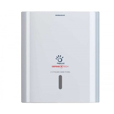 PAPERNET dispenser antibatterico asciugamano piegati a C/V, max 2,5 clips,  33,60x14,50cm