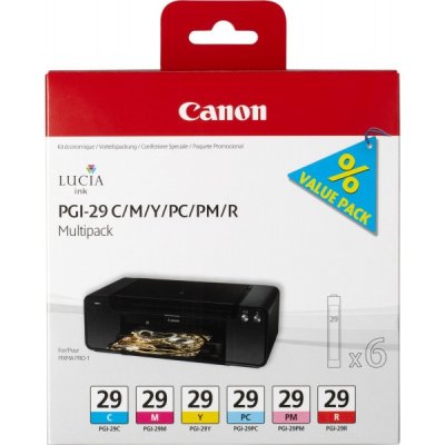 Cartucce Originali PGI-29 C/M/Y/PC/PM/R Multipack Canon 4873B005