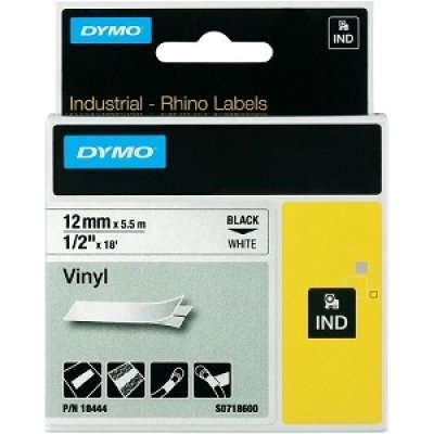 Dymo 1805420 nastro rhino bianco/verde 19mm x 5.5m colore bianco su verde