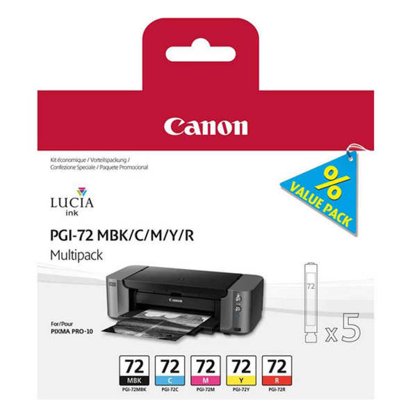 Cartucce Originali PGI-72 BK/C/M/Y/R/PM Multipack Canon 6402B009